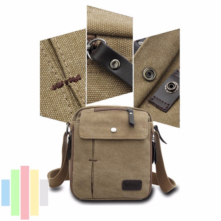 Túi messenger nam vải canvas đeo chéo D6662 190k - 5