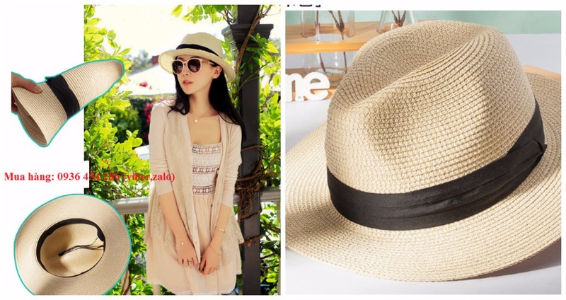 mũ rộng vành, mũ thời trang, mũ chụp ảnh, mũ cói giá rẻ, mũ phớt nam- nữ, mũ cói 2017 - 3