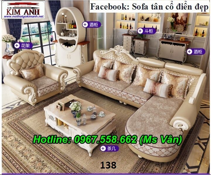 Ghế sofa góc phòng khách gỗ tân cổ điển đẹp chất lượng châu âu Ghế sofa góc phòng khách gỗ tân cổ điển đẹp chất lượng châu âu
