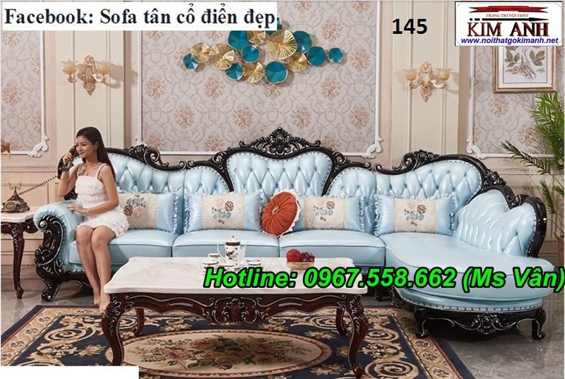 Ghế sofa góc phòng khách gỗ tân cổ điển đẹp chất lượng châu âu Ghế sofa góc phòng khách gỗ tân cổ điển đẹp chất lượng châu âu
