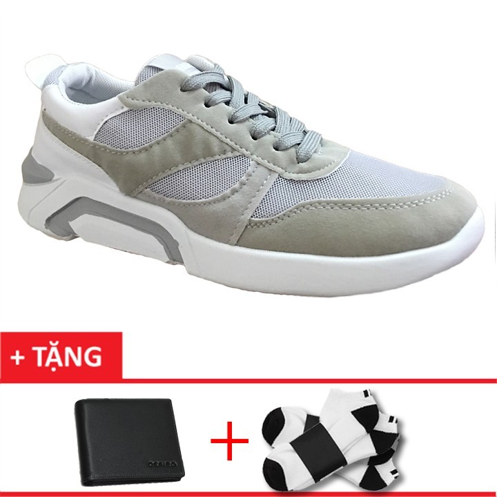 Giày sneaker nam mẫu mới +1 ví+ 1 đôi tất t1801xm Giày sneaker nam mẫu mới +1 ví+ 1 đôi tất t1801xm