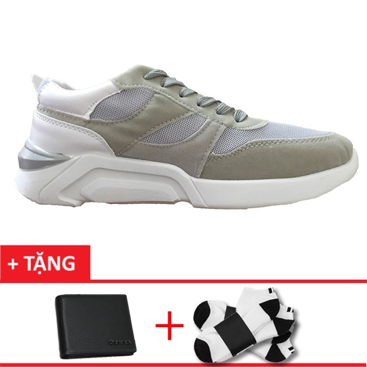 Giày sneaker nam mẫu mới +1 ví+ 1 đôi tất t1801xm Giày sneaker nam mẫu mới +1 ví+ 1 đôi tất t1801xm