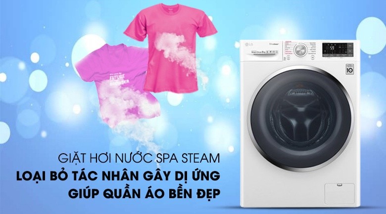 Máy giặt LG Inverter 9 kg FC1409S4W-công nghệ hơi nước Spa steam Máy giặt LG Inverter 9 kg FC1409S4W-công nghệ hơi nước Spa steam