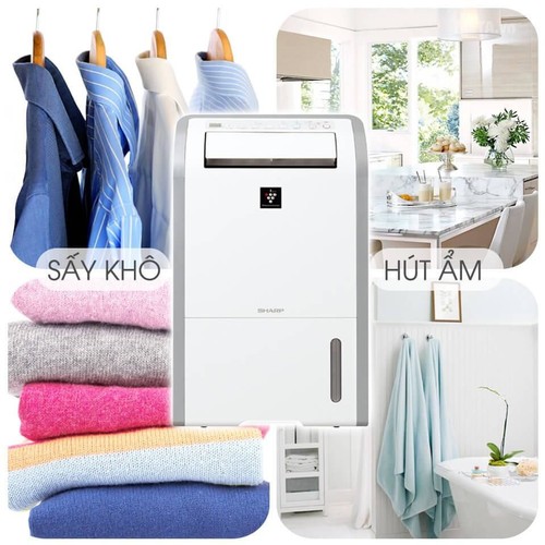 Máy lọc không khí và hút ẩm Sharp DW-D20A-W chức năng sấy khô quần áo 