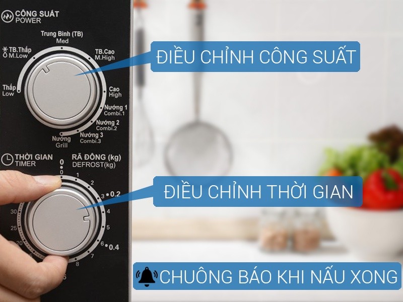 Nút xoay có tiếng Việt sử dụng dễ dàng và đơn giản