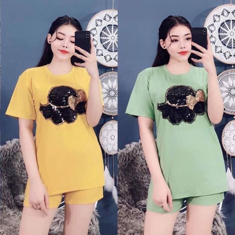 Sét bộ cotton đùi hình nón kim sa thật-bm60 Sét bộ cotton đùi hình nón kim sa thật-bm60