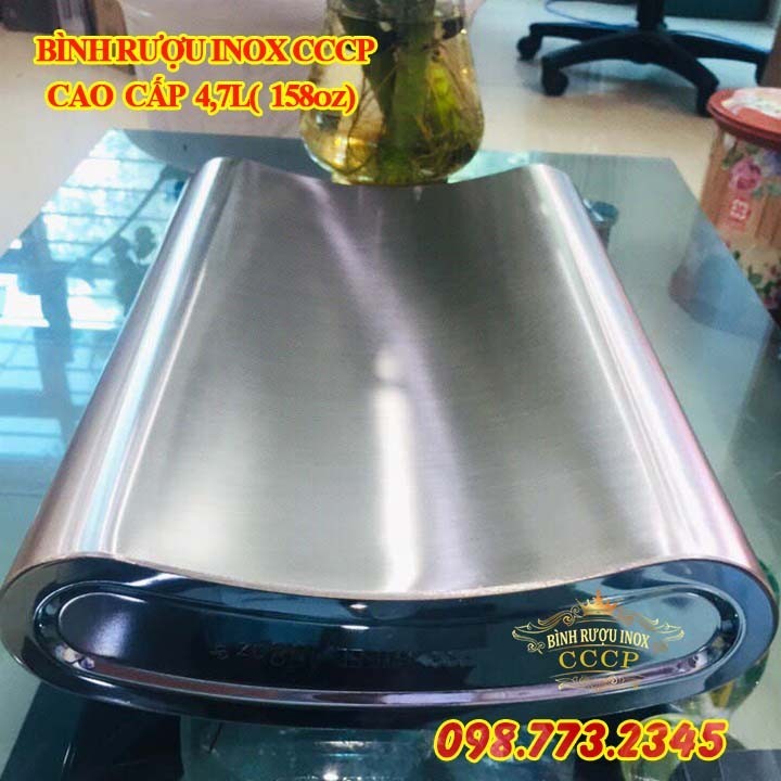 Bình inox cccp cao cấp 4,7l 158oz - tặng kèm bao da và phễu inox Bình inox cccp cao cấp 4,7l 158oz - tặng kèm bao da và phễu inox