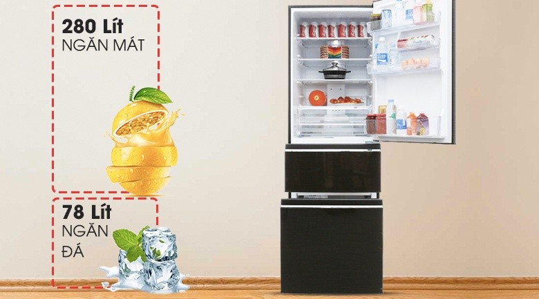 Dung tích 358 lít - Tủ lạnh Mitsubishi Electric Inverter 358 lít MR-CX46EJ-BRW-V Dung tích 358 lít - Tủ lạnh Mitsubishi Electric Inverter 358 lít MR-CX46EJ-BRW-V