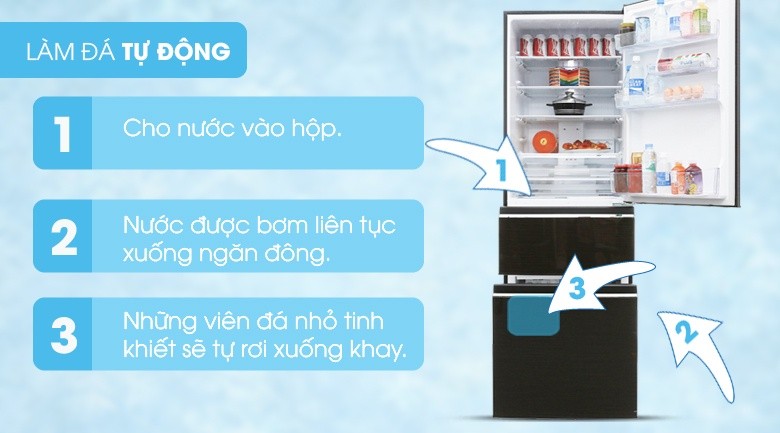 Hệ thống làm đá tự động - Tủ lạnh Mitsubishi Electric Inverter 358 lít MR-CX46EJ-BRW-V Hệ thống làm đá tự động - Tủ lạnh Mitsubishi Electric Inverter 358 lít MR-CX46EJ-BRW-V