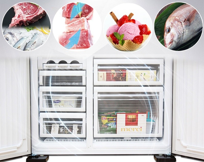 Ngăn đông với nhiều hộc riêng biệt Ngăn đông với nhiều hộc riêng biệt