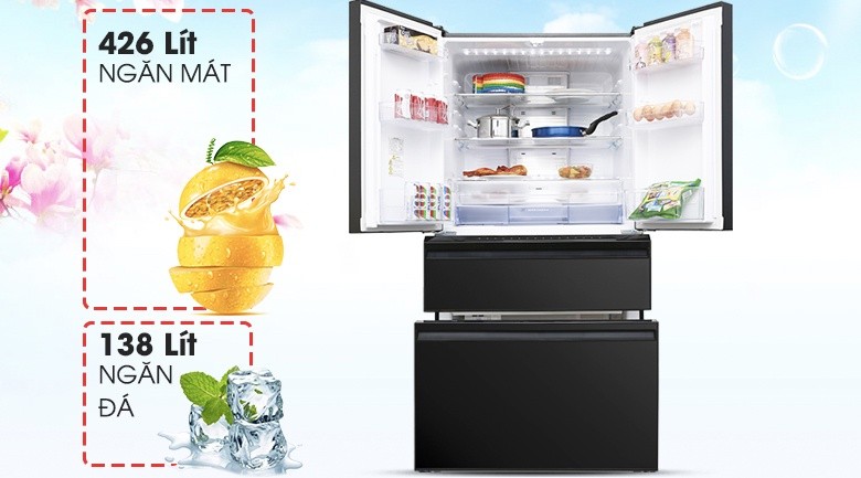 Dung tích 564 lít - Tủ lạnh Mitsubishi Electric Inverter 564 lít MR-LX68EM-GBK-V Dung tích 564 lít - Tủ lạnh Mitsubishi Electric Inverter 564 lít MR-LX68EM-GBK-V