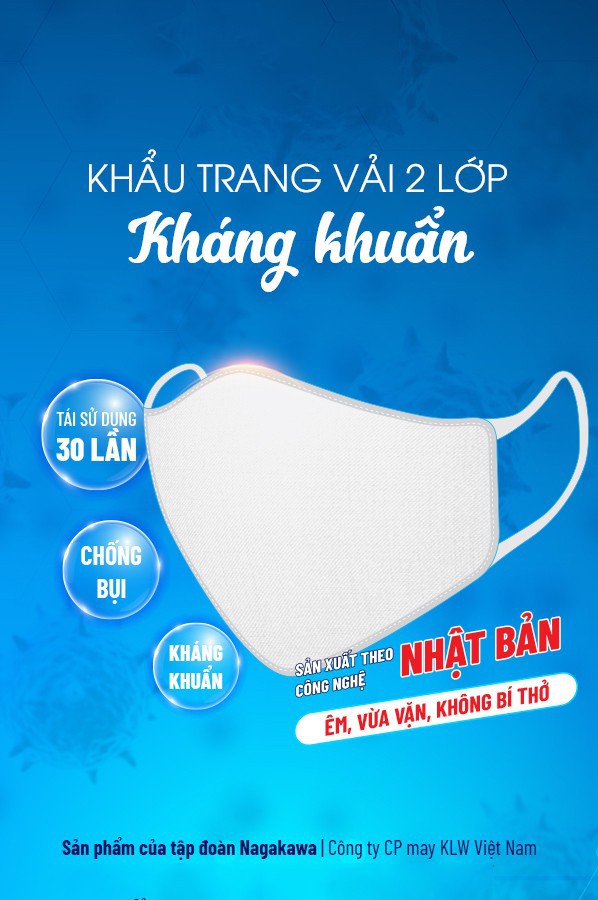 Khẩu trang vải kháng khuẩn Nagakawa