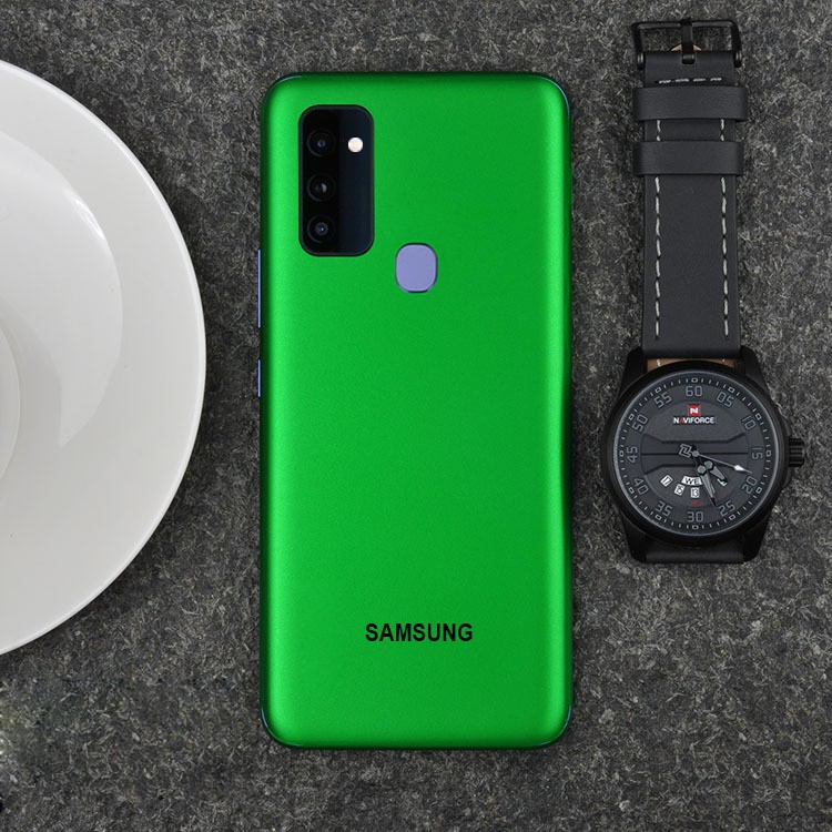 skin dán full lưng và viền cho samsung M21 màu xanh lá
