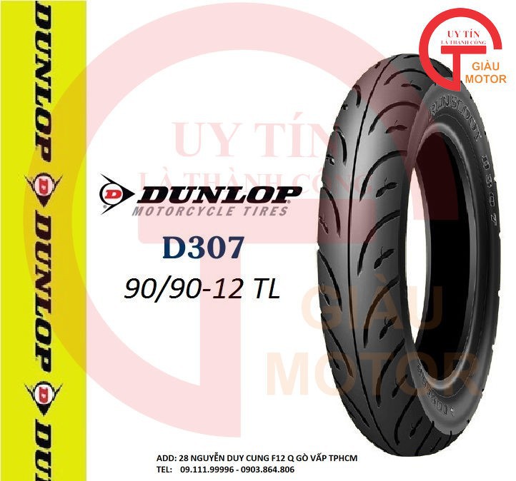 【AZ】DLP D307 80/90-14M 40P 90/90-14M 46P HONDA Dio 110 前後セット　全国一律送料無料　北海道・沖縄・離島向き Lốp Xe Máy Dunlop 90 90 - 14 D307, Vỏ Xe Máy Dunlop Size 90