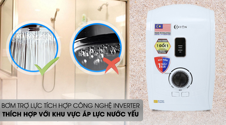Máy nước nóng Centon GD600ESP FL EMC 4500 W - Vỏ máy chống nước