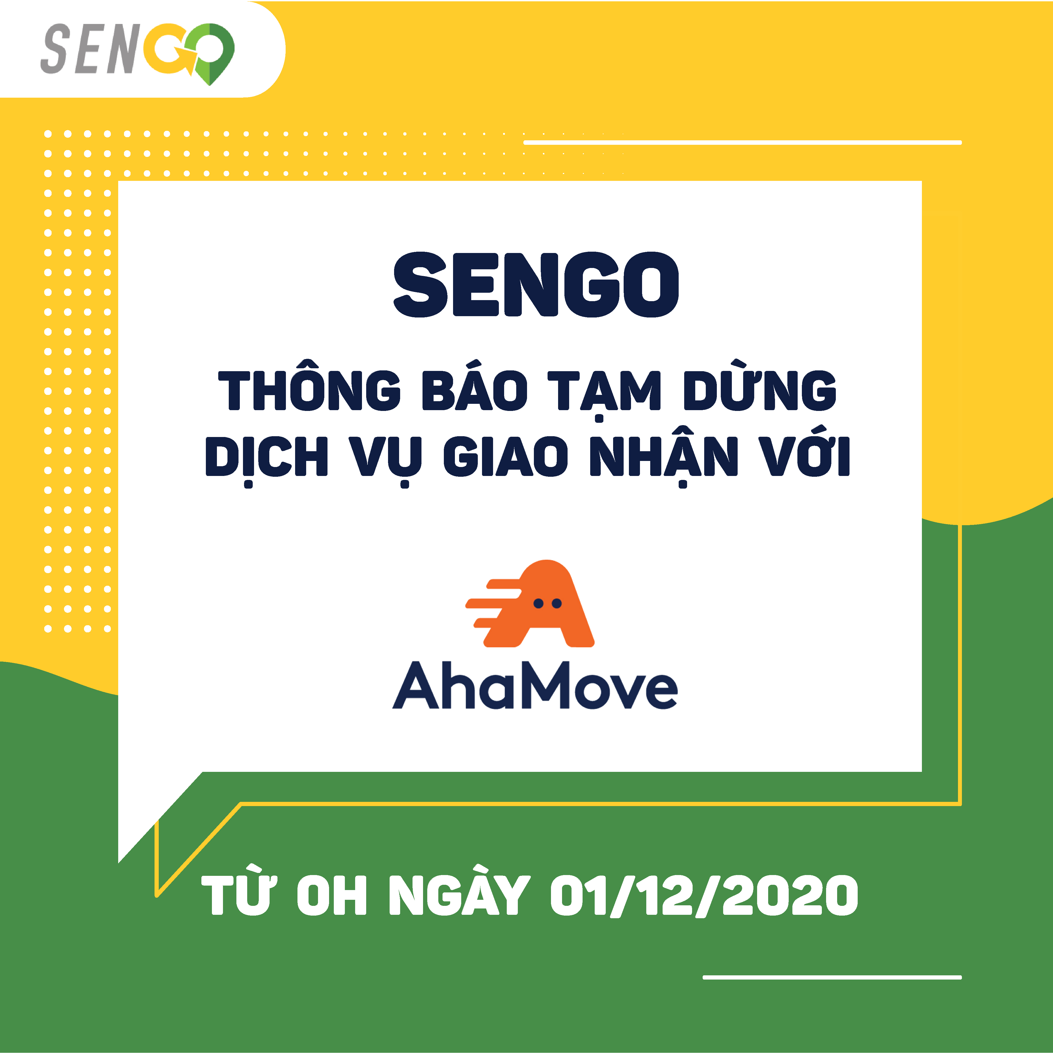 SENGO TẠM DỪNG DỊCH VỤ 3H