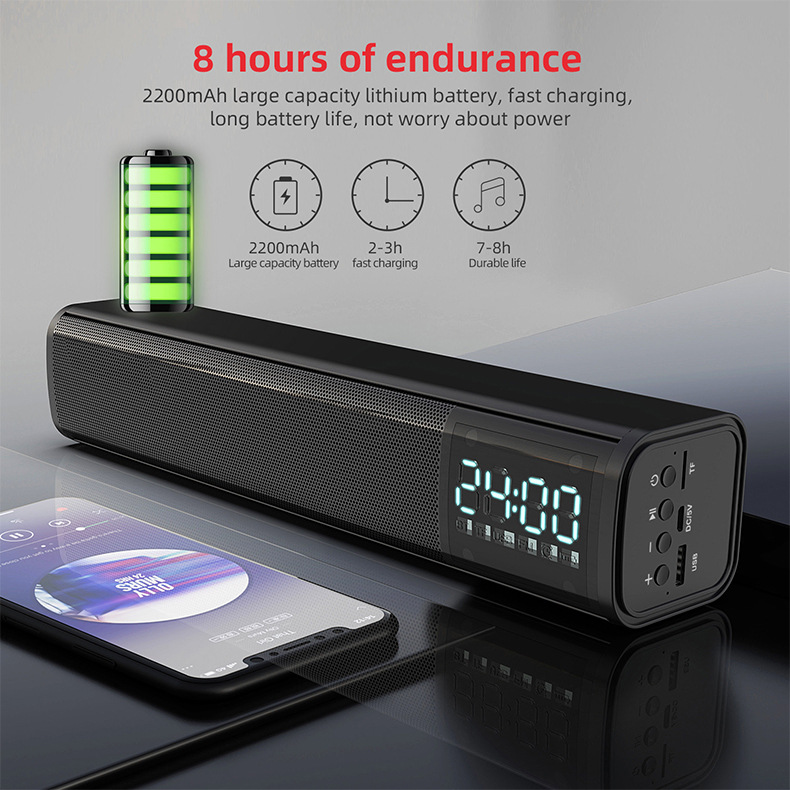Loa bluetooth để bàn tích hợp đồng hồ báo thức