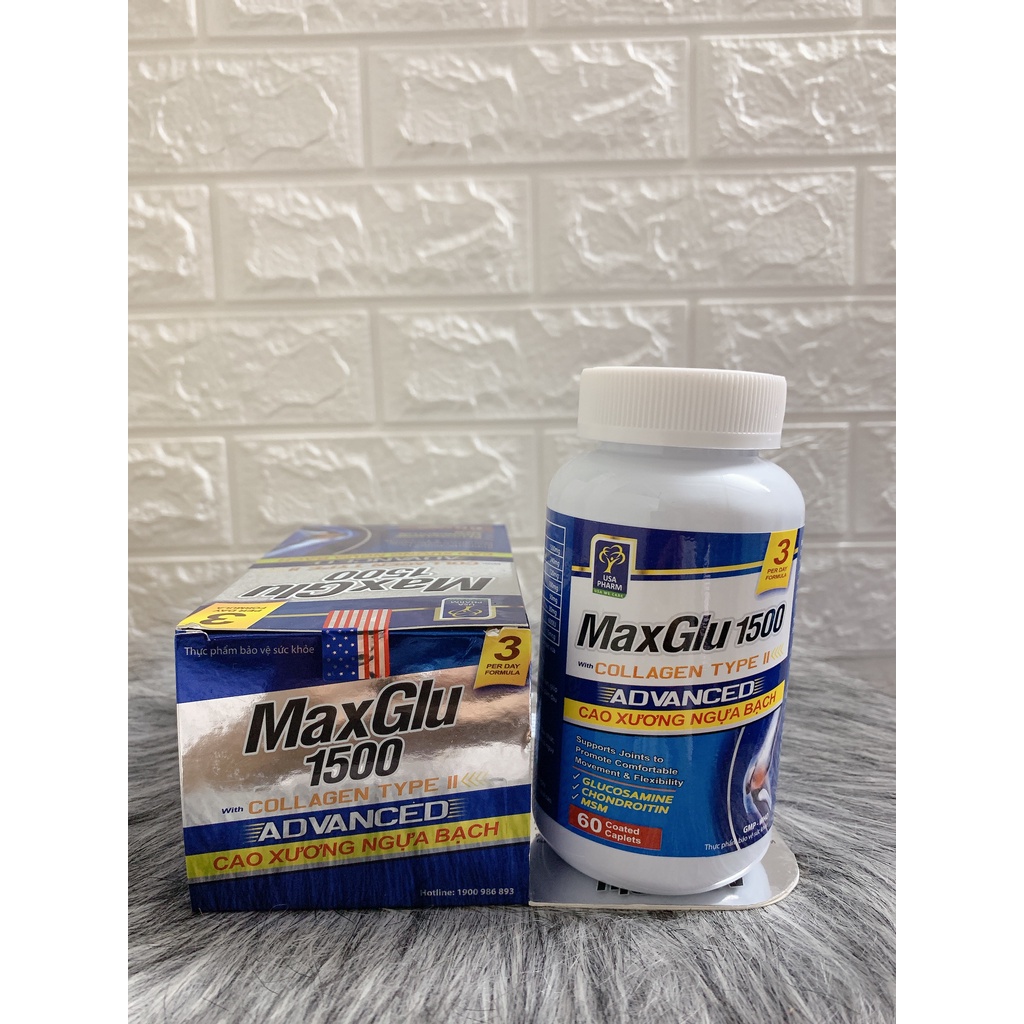 Viên uống MAXGLU 1500 thoái hoá xương khớp đau lưng mỏi gốiHộp 60 viên