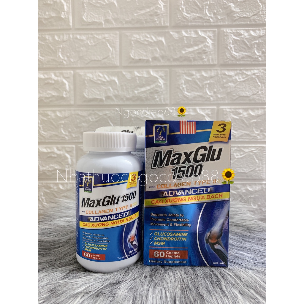 Viên uống MAXGLU 1500 thoái hoá xương khớp đau lưng mỏi gốiHộp 60 viên