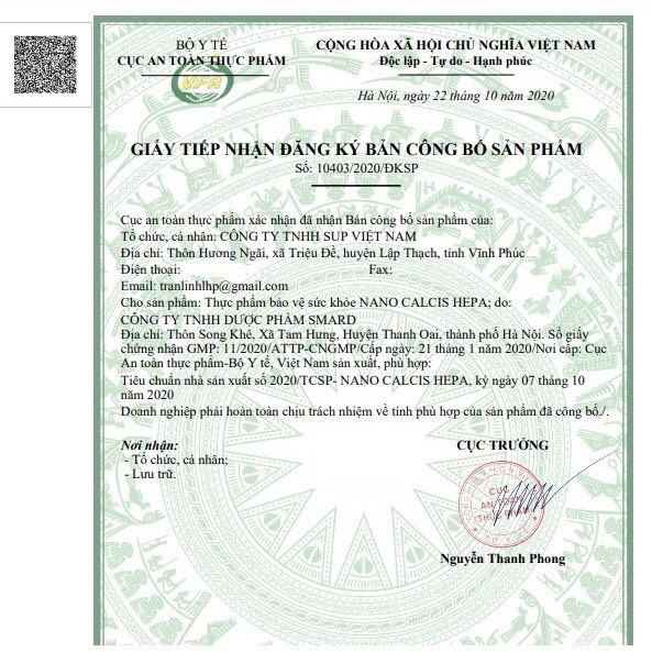 Viên uống NANO CALCIS HEPA - bổ sung canxi từ vỏ sò tảo biển cho bà bầu trẻ em Lọ 30 viên