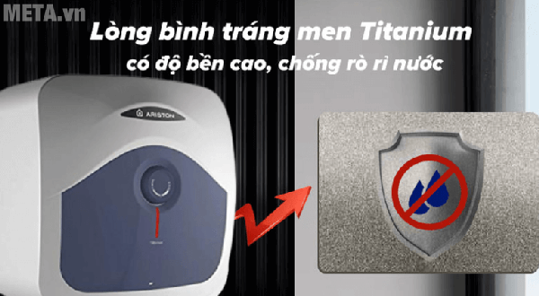 Bình nóng lạnh Ariston BLU 15R 2.5 FE có bình tráng men Titan đảm bảo độ bền