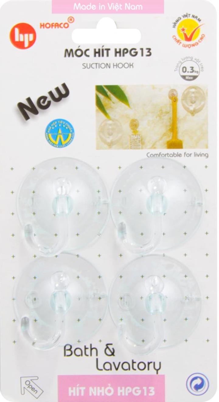 Vỉ 4 móc hít nhỏ HOFACO HPG13