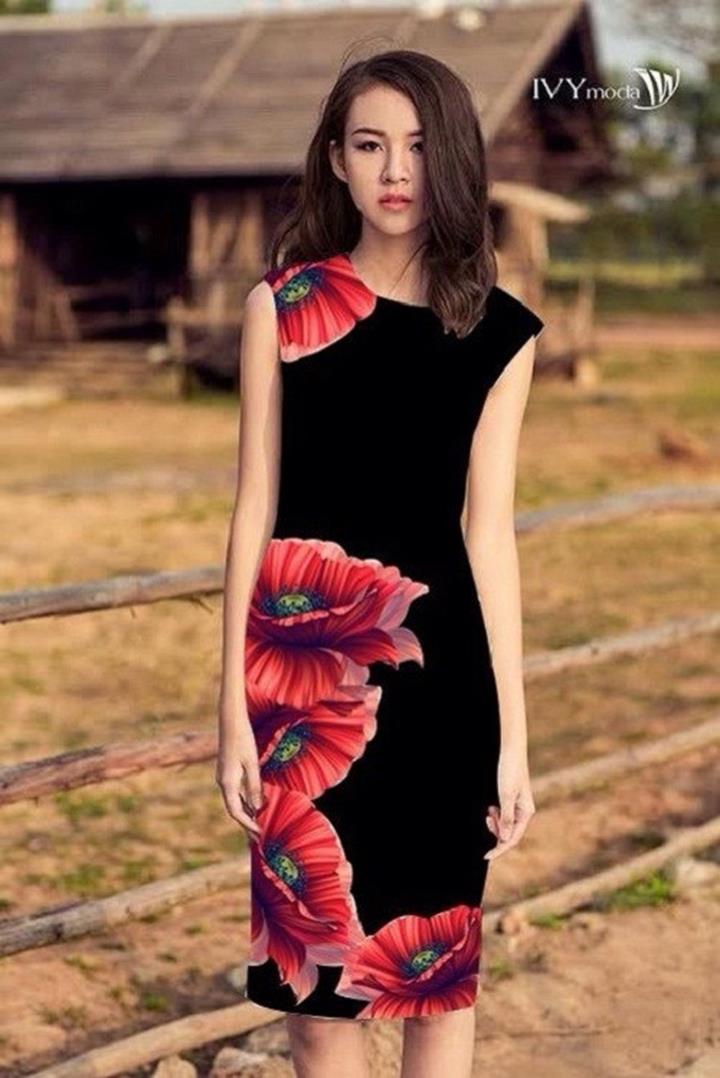Đầm ôm body họa tiết hoa d197