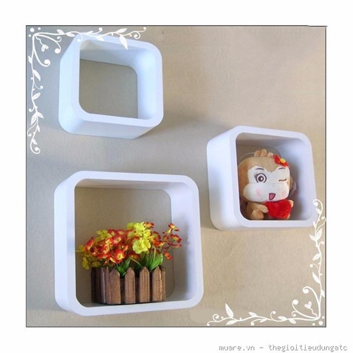 Kệ gỗ 3 ô vuông ghép KG14 BinBin