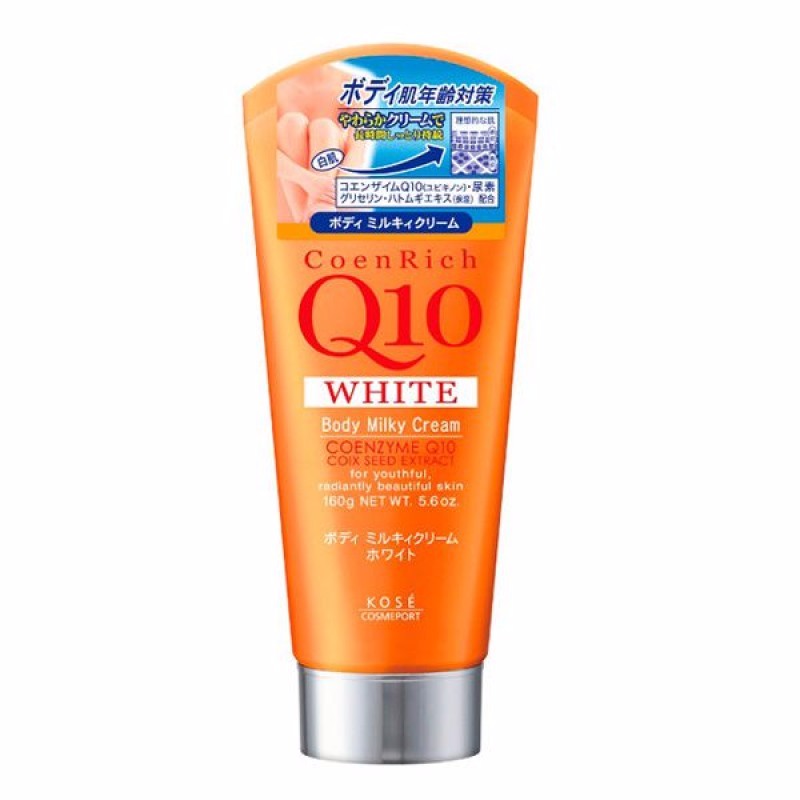 Kem dưỡng thể trắng da toàn thân Kose Coen Rich Q10 White Body Milky Cream - 160g