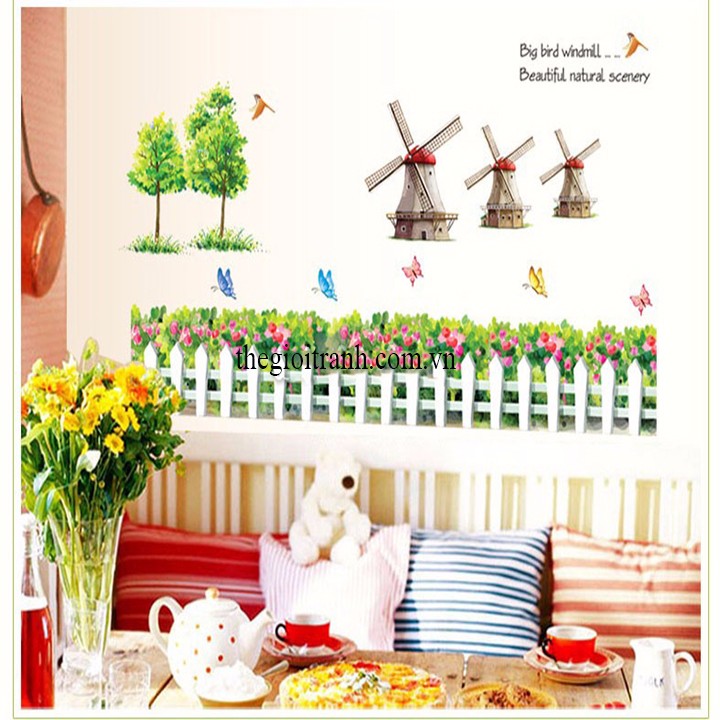Decal dán tường Perfect PK315 - Cối xay gió 2