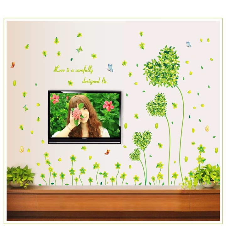 Decal dán tường trái tim xanh - PK39