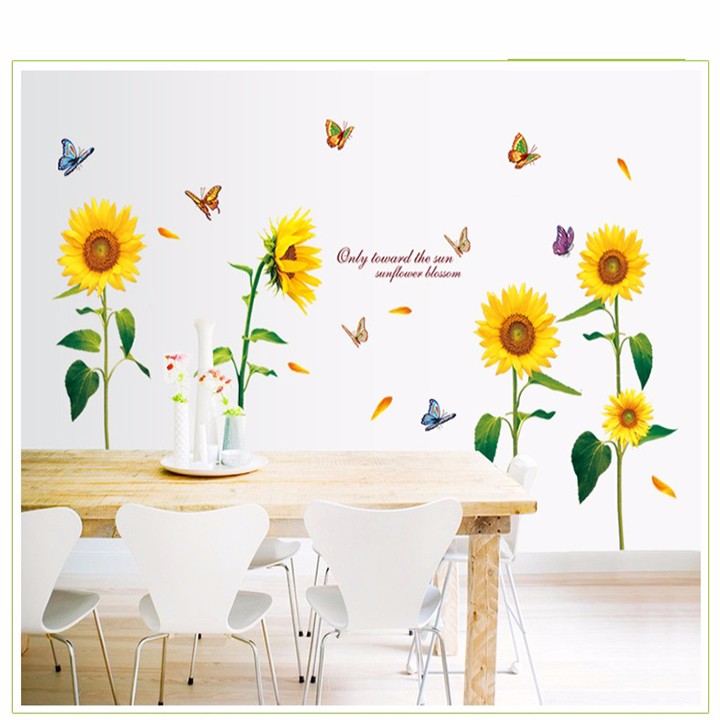 Decal dán tường hình hoa hướng dương - PK32