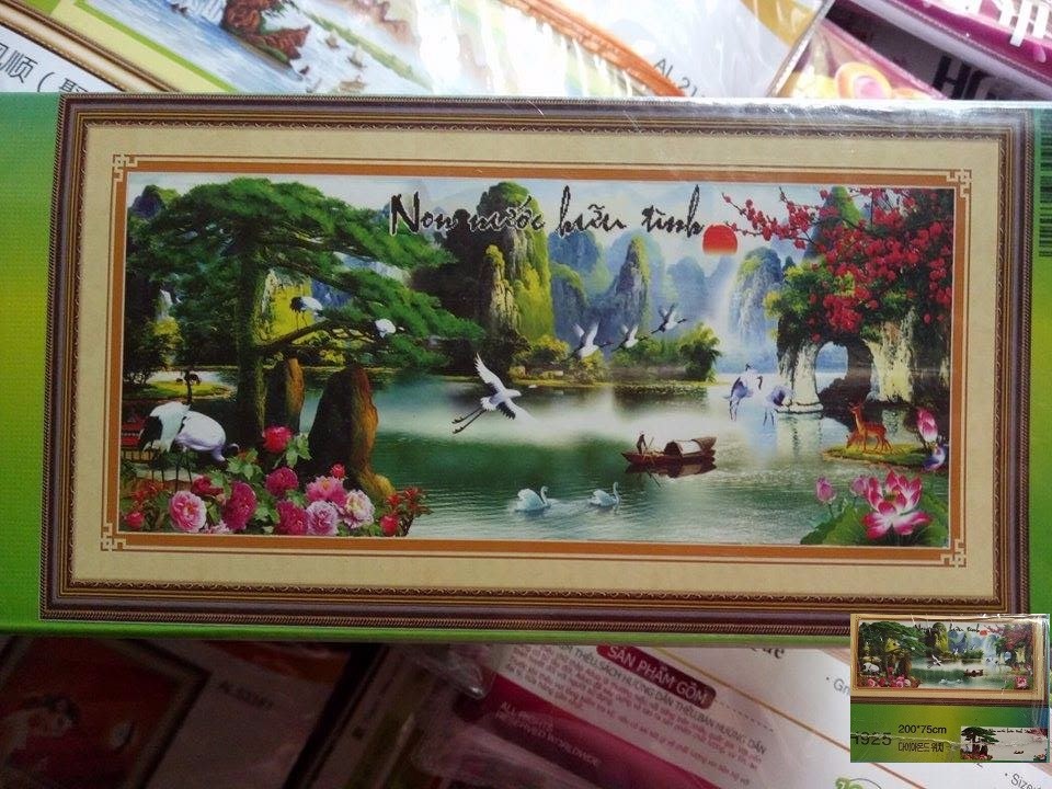 Tranh gắn đá H925 - Non nước hữu tình (200x7)