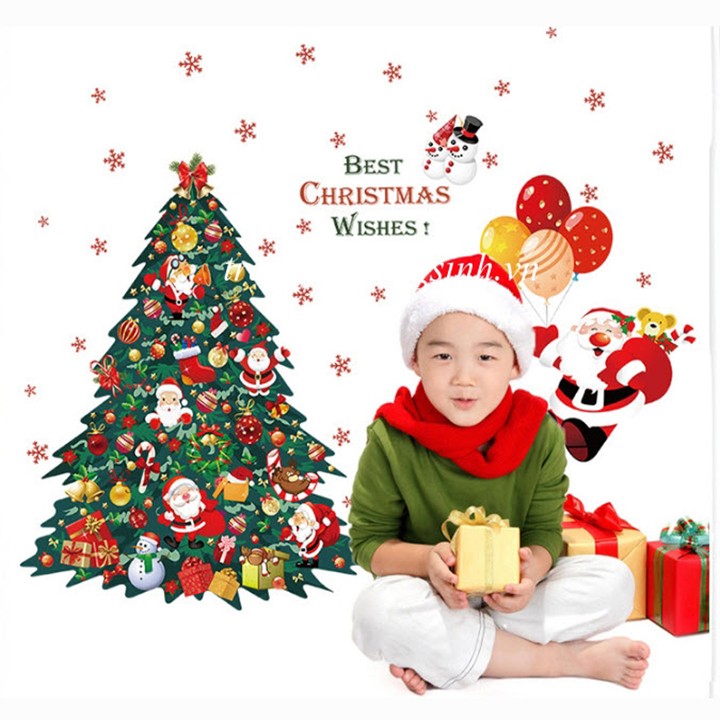 Decal dán tường cây thông Noel PK453
