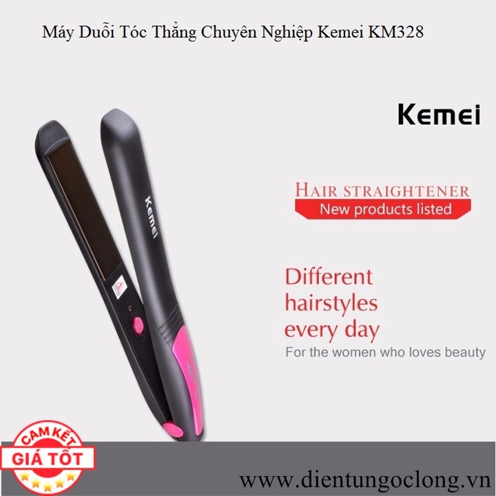 Máy duỗi tóc thẳng chuyên nghiệp kemei km328