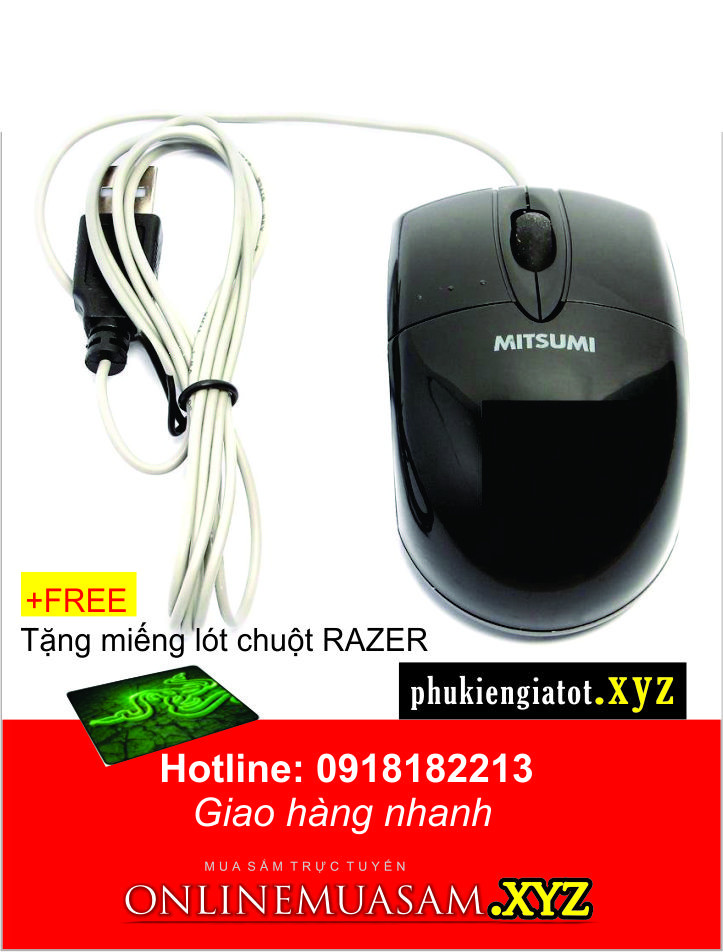 Chuột quang có dây Mitsumi 6603 size nhỏ _Mousepad