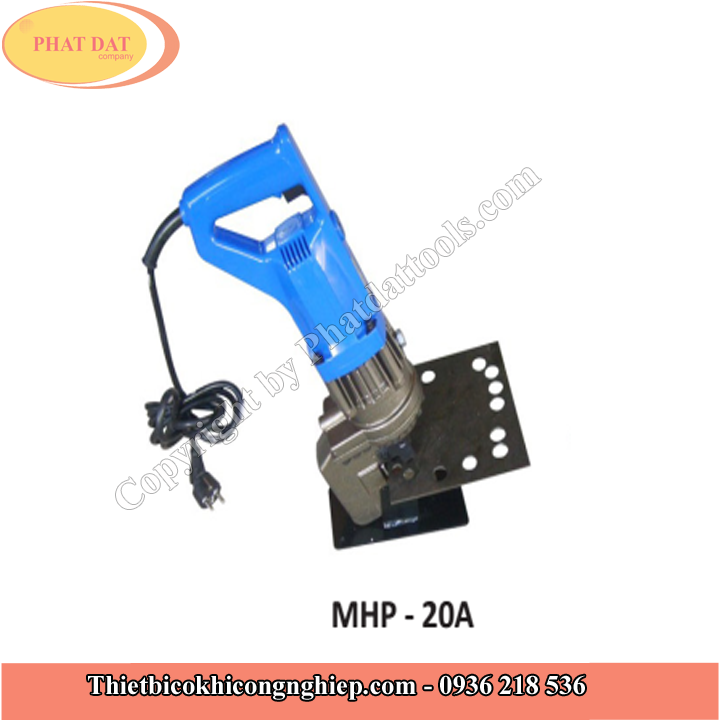Máy đột lỗ thủy lực chạy điện cầm tay MHP20-Đột sắt dày 6mm-5 bộ khuôn đi kèm-bảo hành 6 tháng