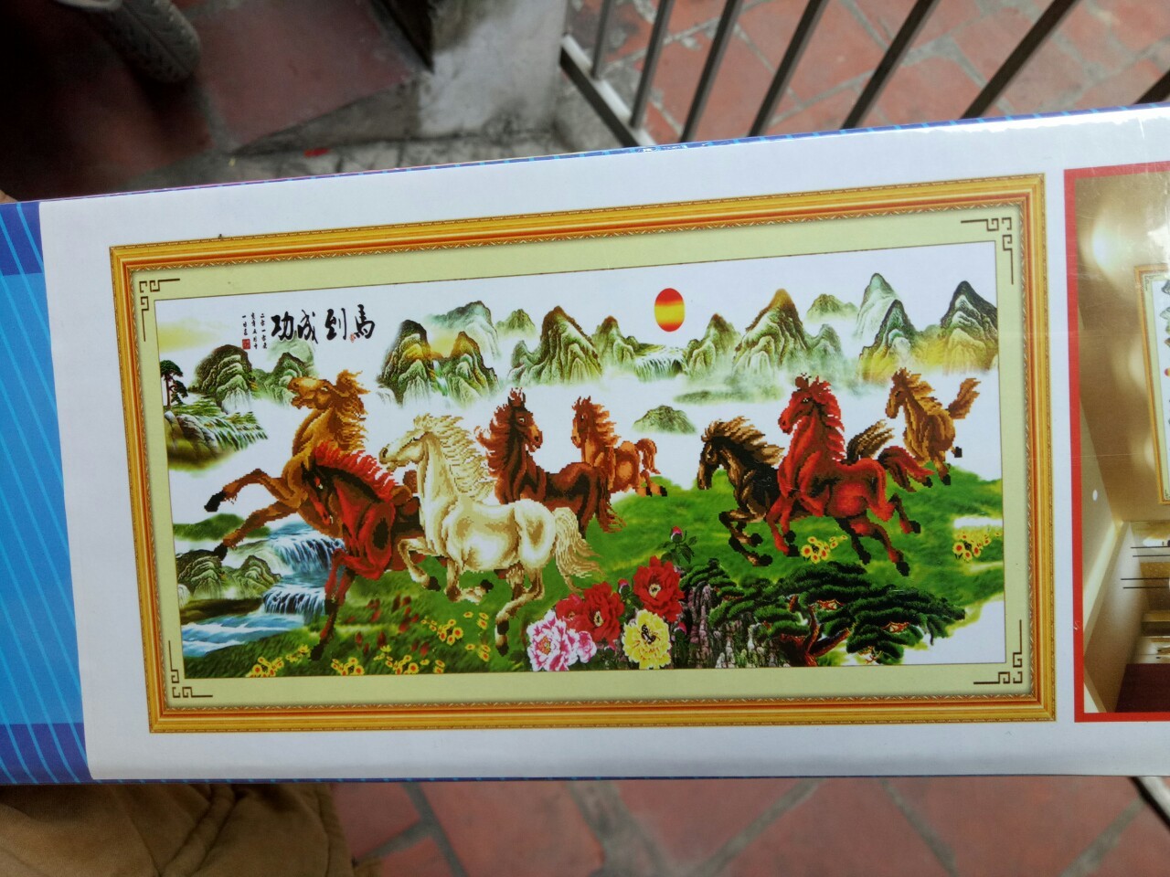 Tranh đính đá H004 - Bát mã truy phong