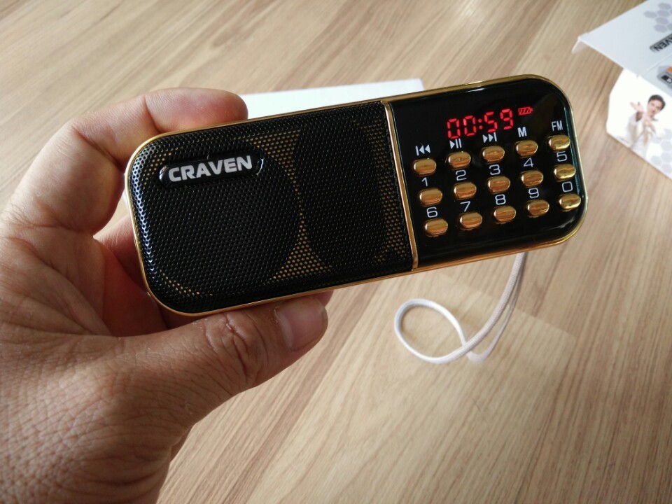 Máy nghe thẻ nhớ, usb, radio craven cr-25a có màn hình lcd cực hay