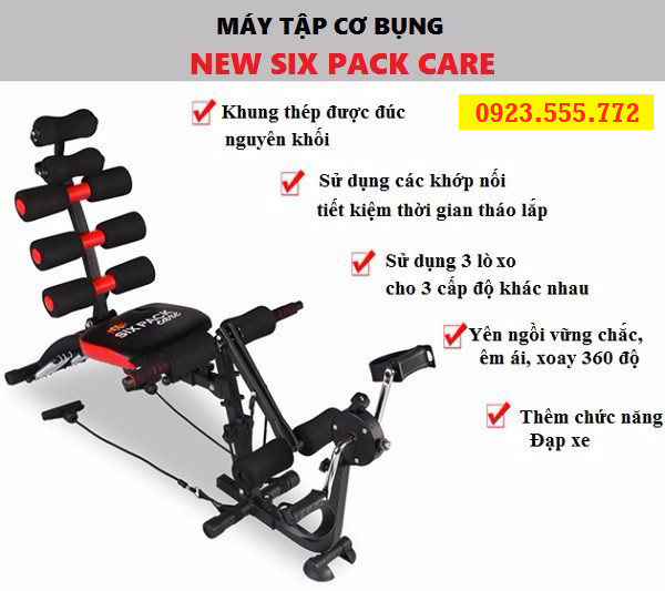 Máy tập cơ bụng New Six Pack Care có đạp chân