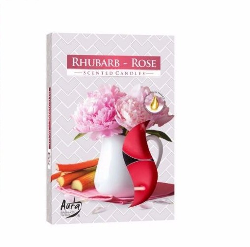 Hộp 6 nến tealight thơm Rhubarb Rose Bartek Candles FtraMart