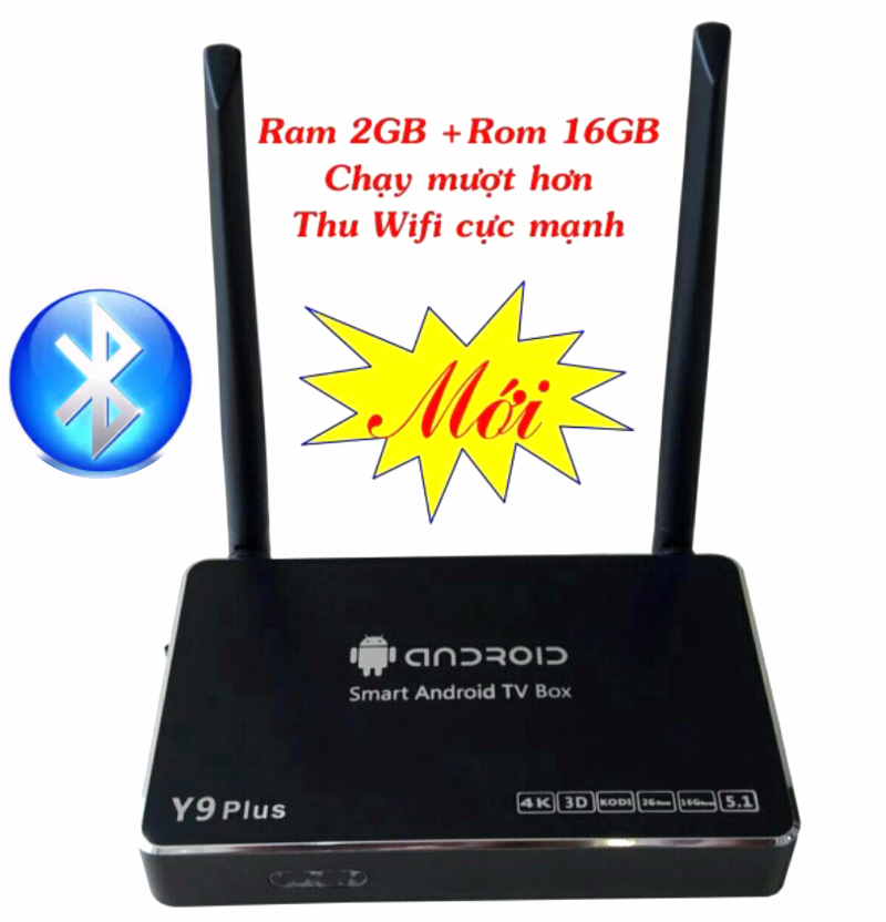 Tivi box y9 plus bluetooth ram 2gb - rom 16gb . thu wifi cực mạnh
