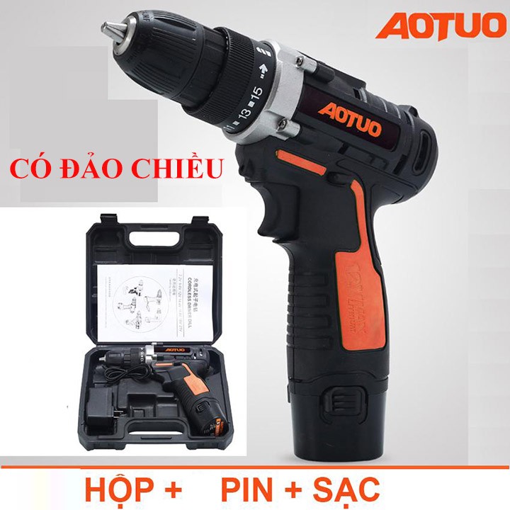 Bộ Máy khoan sửa chữa vặn vít Aotuo 12V có đảo chiều - Dùng Pin