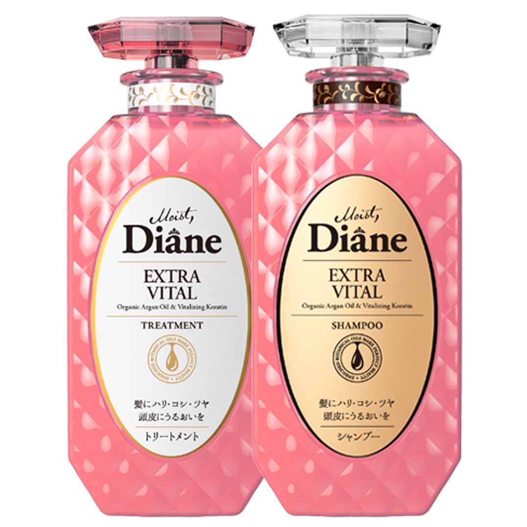 Bộ Dầu Gội Xả Tăng Cường Sức Sống Cho Tóc Yếu Moist Diane Extra Vital 450ml