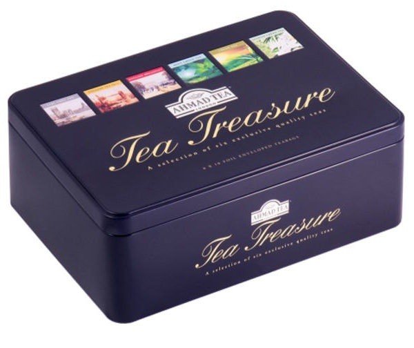 Trà Ahmad Tea Treasure hộp thiếc 6 vị Anh Quốc 120g