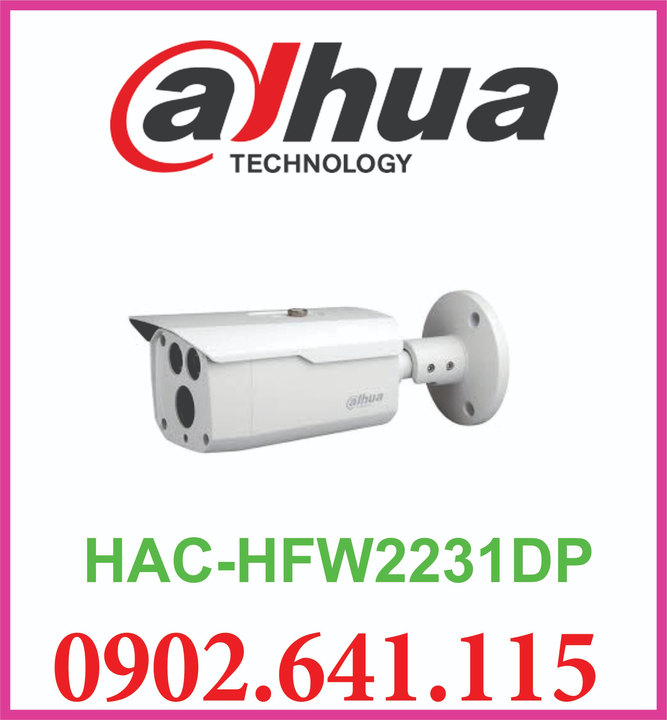 Camera HDCVI hồng ngoại 2.1 Megapixel Dahua HAC-HFW2231DP