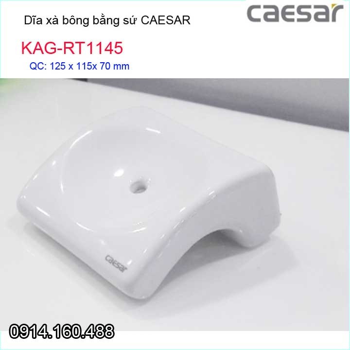 Dĩa xà bông sứ Caesar KAG-RT1145, kệ xà phòng sứ dễ vệ sinh luôn trắng bóng