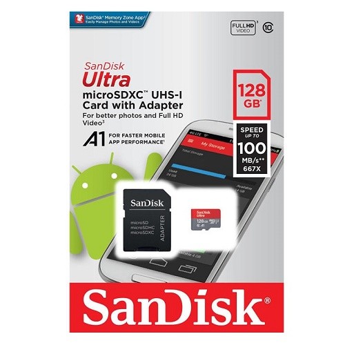 Thẻ nhớ SanDisk MicroSDHC Ultra 128GB (Mã SP: MicroSDHC Ultra 128GB)