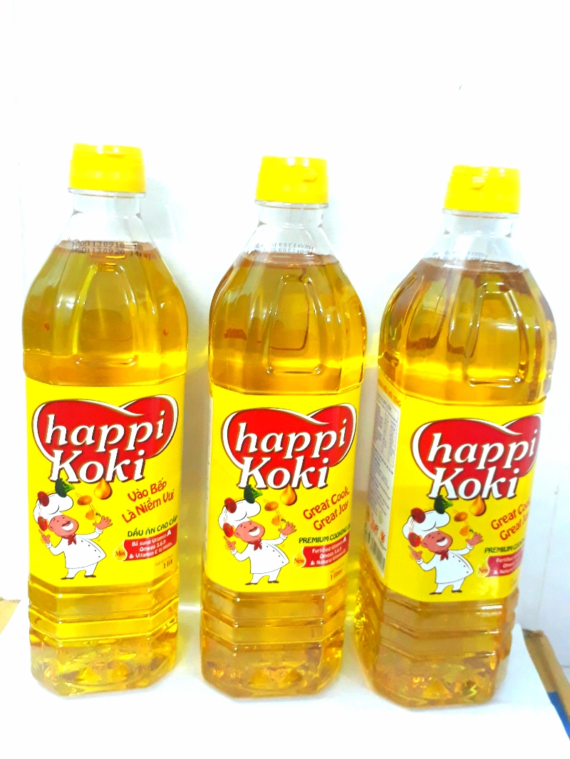 Combo 3 chai dầu ăn happi koki 1lít