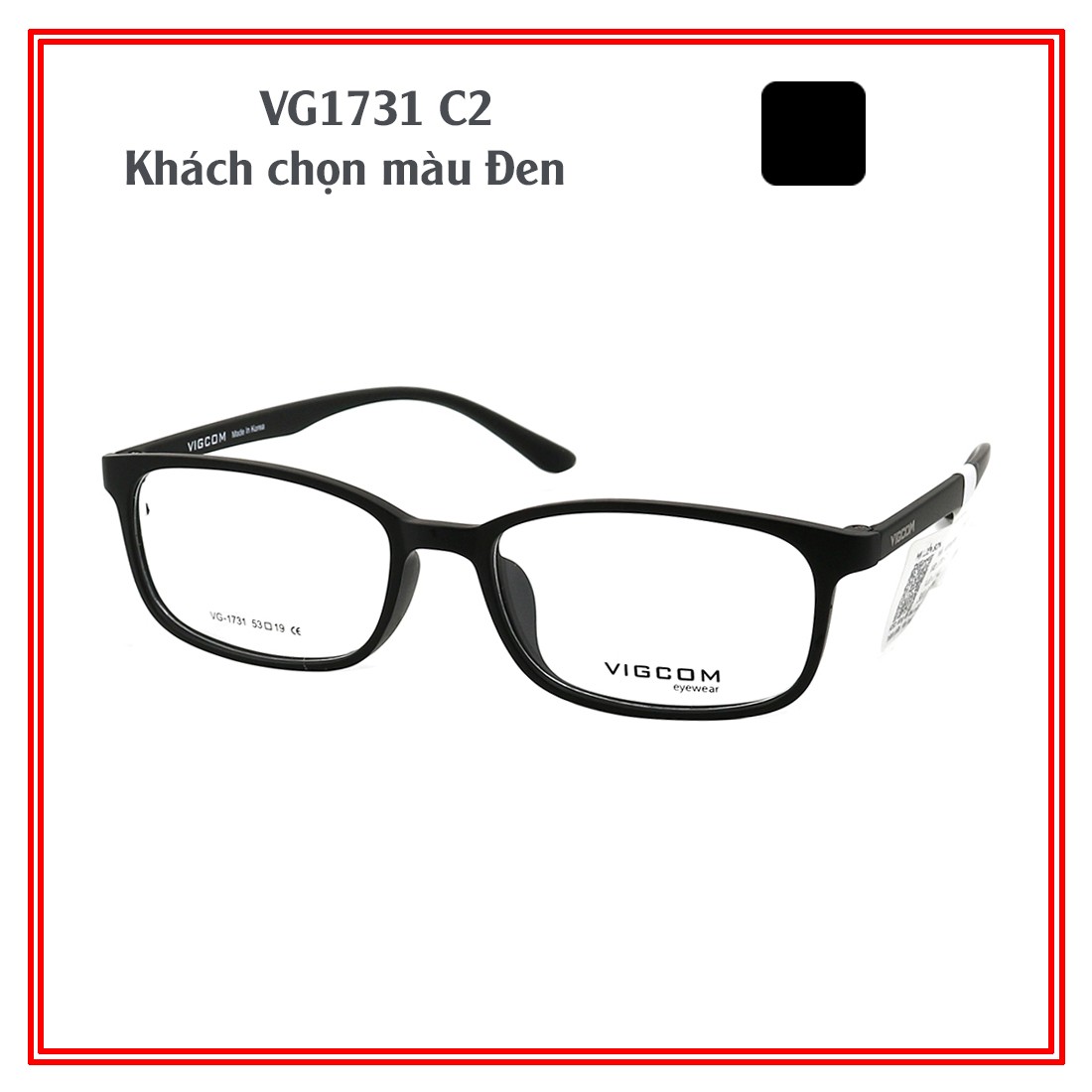 Gọng kính chính hãng vigcom vg1731 c2